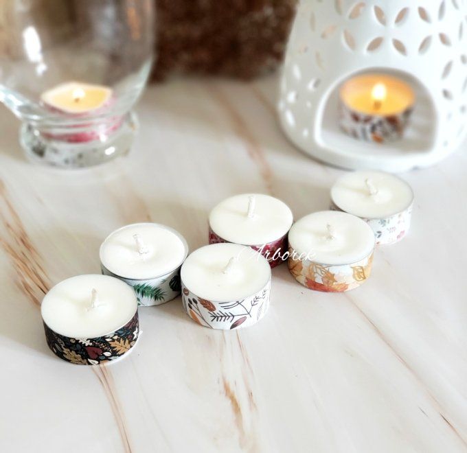 Lot de 6 bougies chauffe-plat non parfumées