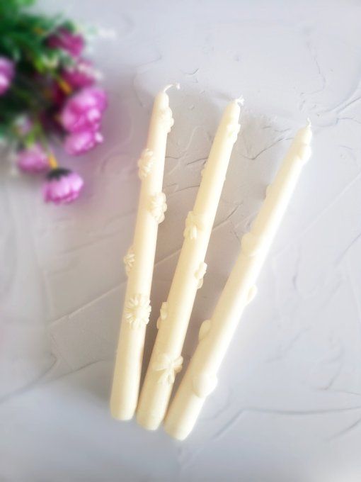 Bougies chandelles " Fleurs "