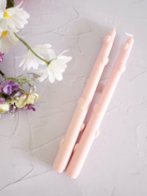 Bougies chandelles " Cœurs "